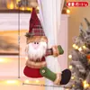Fivela de Cortina de Natal Nova Transfronteiriça Boneco Natalino Xadrez Retrô Abraçador de Cortina Boneco de Neve Decoração de Casa