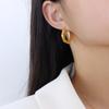 Pendientes de rombos irregulares geométricos con viento frío, chapados en oro de 18 quilates, con textura de metal europeo y americano, para mujer, venta al por mayor