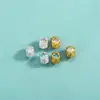 Cuentas Separadoras Facetadas de Plata de Ley S925 Electrochapadas con Diamantes y Circonitas Cuentas Sueltas Diamante Blanco Diamante Azul Diamante Rosa Cuentas Separadoras Cuentas para Pulsera de Cristal