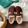 Zapatos de nieve de algodón cálido y grueso con terciopelo, de fondo plano, para mujer, nuevos de invierno 2026, versátiles, zapatos de pelo Boken