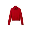 Marca D alta inteligência pinho 'chi outono e inverno novo estilo coreano retrô gola alta lapela de lã abotoado suéter cardigã top feminino