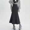 Ropa de Mujer Falda de Lana Cola de Pez 2026 Otoño/Invierno Nueva Engrosada de Cintura Alta Adelgazante Línea A Bodycon de Longitud Media