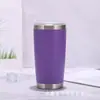 Vaso Amazon transfronterizo de 20 oz de acero inoxidable de doble capa para coche, vaso para helado, vaso para café para llevar, vaso portátil con pajilla