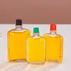 Botella de Vidrio Transparente con Flor Roja para Aceite Esencial, Botella de Aceite de Masaje de 3-50ml, Botella Vacía para Relleno de Aceite Activo para el Hogar