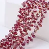 Cuentas Sueltas de Cristal Accesorios para Joyería DIY Cuentas de Vidrio Tallado Forma de Gota de Agua Accesorios para Ropa Color Plateado Agujero Horizontal 5*8mm Gota de Agua