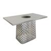 Sofá de acero inoxidable con asiento de tarjeta para restaurante occidental, estilo industrial, barbacoa, olla caliente, cocina de inducción, mesa y silla combinadas
