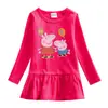 Vestido de algodón con cuello redondo para niña, estilo coreano, de dibujos animados, primavera y otoño, plisado y elegante, 2023