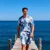 Roupas Coloridas Tie-Dye de Alta Elasticidade e Secagem Rápida para Homens para Caminhada e Montanhismo ao Ar Livre Camiseta Respirável e Bonita de Manga Curta Conjunto Casual de Verão
