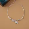 Pulsera de Plata para Estudiantes que Conserva el Color para Mujer, Pulsera Sencilla, Joyería Estilo Coreano de Estrella y Mariposa, Fabricante de Regalos de Moda, Comercio Exterior