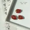 Serie Roja y Verde de Oso y Estrella de Vid Checa Doméstica Mariposa Hecha a Mano Capullo de Flor Oro Pintado Materiales y Accesorios para Pulsera DIY