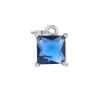 Lujo ligero moda transfronteriza DIY accesorios para joyería colgante de piedra de nacimiento cuadrada circonita collar pulsera accesorio charm