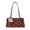 Bolso de lunares estilo coreano, bolso de gran capacidad para llevar bajo el brazo, elegante y único para mujer, adecuado para ir al trabajo, con un toque de alta gama, bolso de hombro para mujer