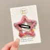 Lindo pasador lateral de peluche para niños, pinza para el cabello versátil y elegante para niñas, dulce y para uso diario accesorio para el cabello de estrella de cinco puntas BB