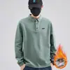 Camisa Polo para Hombre Otoño/Invierno 2026 con Cuello de Solapa, Corte Holgado, Manga Larga, Forro Polar, Nuevo Bordado, Top Casual de Negocios
