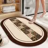 Tapete de Piso para Banheiro Absorvente de Água, Resistente a Manchas e Desgaste, Estilo Americano, Tapete para Entrada Floral de Fácil Limpeza, Tapete Antiderrapante para Porta de Entrada