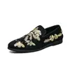 Mocasines para Hombre Estilo Coreano Modernos Zapatos Slip-On con Aumento Oculto de Altura de 4cm/6cm, Zapatos Casuales de Cuero Bordados en Dorado Talla Grande para Peluqueros