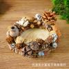 Portavelas Navideño Bolsa de Materiales Hechos a Mano para DIY Vela de Aromaterapia Adornos Creativos de Virutas de Madera Bolsas de Flores Secas Actividades de Salón