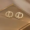 Pendientes Cd de Plata de Ley S925 para Mujer 2025 Nuevos Pendientes Elegantes Simples y Estilizados Pendientes Versátiles Exquisitos de Alta Gama