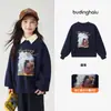 Conjunto de Otoño Pudding Haru para Niñas, Top Versátil Infantil, Sudadera Redonda de Dibujos Animados Nueva de Otoño 2026 para Niños