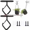 Gancho de teto com borda cruzada, cesta de flores, gancho para plantas, lanterna de parede, decoração externa, gancho preto
