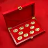 Lingote de plata 999, lámina de oro de la suerte, pequeño lingote de plata, caja de madera perfecta, diez piezas de adornos, regalos empresariales