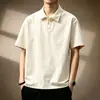 Camiseta de trabajo tipo polo de algodón puro color burdeos de alta gama, camiseta unisex de manga corta, uniforme de trabajo, se puede imprimir con logo, verano