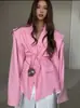 Colección otoño/invierno 2026 de Amazon: Moda europea y americana transfronteriza, que favorece la figura, adelgazante, con cinturón en la cintura, corte holgado, chaqueta versátil de cuello en V para mujer