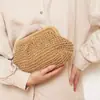 Bolso Tejido Francés, Bolso de Playa Estilo Vacaciones Junto al Mar para Mujer, Bolso Cruzado de Paja con Cadena de Textura de Alta Gama Hecho a Mano para Exportación