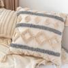Funda de Almohada Bordada con Borlas y Botones Estilo Bohemio Ins Moda Simple Artesanía Borla Sala de Estar Sofá Habitación de Muestra Almohada