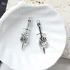Accesorios para Manualidades DIY de Aleación Transfronterizos 49X14 Halloween Estilo Gótico Espada a Través del Corazón Colgante Collar Accesorios de Joyería Venta al por Mayor