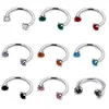 Anillo para la Nariz de Aleación de Titanio G23 Transfronterizo en Forma de U Redonda con Rosca para Labios con Circonita 5A Joyería para Perforaciones Venta Directa del Fabricante Joyería