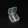 Caja plástica cuadrada con 2 compartimentos, caja de almacenamiento para cuentas y accesorios, con tapa, para joyería y piezas de ferretería, caja de embalaje de plástico