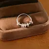 Anillo Geométrico Redondo de Circonita Estilo Minimalista, Joyería Versátil de Moda de Gama Alta de Nicho al por Mayor