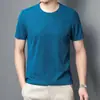 Nueva Camiseta de Manga Corta tipo Waffle para Hombre, Casual de Verano Color Sólido Cuello Redondo Holgada de Punto Hombro Derecho Manga Media Top para Hombre
