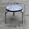 Taburete Redondo Pequeño de Metal, Taburete de Tres Patas, Elegante Taburete Bajo de Tubo de Acero, Taburete para Cambiar Zapatos de Baño 27, Taburete de Comedor, Taburete de Hierro, Estilo Yunnan