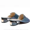 Sandalias y Chanclas de Piel Suave Nuevas de Verano 2023 Calzado Exterior Moda Punta de Pez Talla Grande Zapatos para Mujer Sandalias Transfronterizas Tacón Medio para Mujer Tacón Grueso