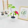Maceta Bonsái de Planta Verde de Flor Única de Tres Cabezas Transfronteriza, Maceta Artificial de Espuma Flexible, Maceta Decorativa para Oficina y Sala de Estar