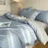 Juego de ropa de cama de lujo de cuatro piezas de algodón de fibra larga de 80 hilos, sábana bajera 100% algodón, funda de edredón bordada, juego de tres piezas de alta gama