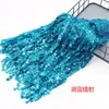 En stock 30cm borla lentejuelas láser encaje DIY decoración falda vestido baile latino accesorios ropa encaje al por mayor