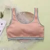 En stock y listo para enviarSujetador para niñas sin aros, sujetador acanalado, camiseta sin mangas de algodón puro para correr para niñas en su período de desarrollo