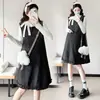 Vestido Chaleco de Lana Floral Reductor de Edad de Moda Otoño/Invierno 2026 + Top Base de Encaje con Lazo para Maternidad