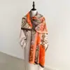 Bufanda Mujer Invierno Chal de Cachemir Doble Uso Estilo Corte Flores Cuadros Jacquard Doble Cara Grueso Cálido Bufanda Venta al por Mayor
