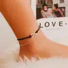 Fivela de Argola de Anel Símbolo do Infinito Retrô Transfronteiriça Europeia e Americana Tornozeleira Exquisita Coreana Simples com Cravejado de Diamantes Acessório Versátil Feminino de Praia