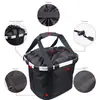 Cesta de Bicicleta para Mascotas de Liberación Rápida Cesta Delantera Cesta para Bicicleta de Montaña Aleación de Aluminio Plegable Espesada Cesta de Lona Cesta