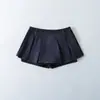 A1034-26 Falda Corta de Mezclilla de Cintura Alta Estilo A Verano, Corte Holgado Adelgazante para Cuerpo Tipo Pera, Falda de Talla Grande que se Ajusta a la Cadera