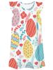 Pijama de Verano Pascua Europeo y Americano Transfronterizo Pequeño Fresco Floral Menta Huevo Impresión Digital 3D Mangas Voladas para Niñas