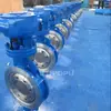 Válvula de Mariposa de Metal Sellada Dura D373H-16C, Tipo Abrazadera Triple Excéntrica, Material Acero Fundido Wcb, Fábrica de Origen Acero Inoxidable