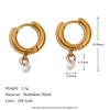 Pendientes con borlas creativas de personalidad europea y americana con temperamento, de acero inoxidable chapado en oro de 18 quilates, con colgante de circonita blanca simple y hebilla para mujer.