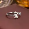 Anillo de Plata de Ley 925 100 Apellidos Familiares Apellido Familiar Anillo para Mujer Nuevo Amor Diseño de Nicho Sentido Anillo de Dedo Abierto Todo-partido Regalo
