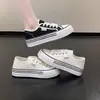 Zapatillas blancas para mujer con diseño de grulla de almohada blanca 2026 primavera y otoño nuevas zapatillas de lona versátiles de suela gruesa estilo coreano casual zapatillas de colores combinados